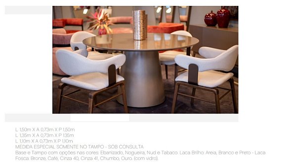 Mesa de Jantar Jonhson redonda