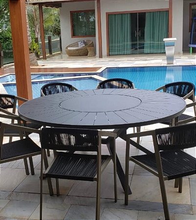 Mesa de jantar em alumínio Viterbo