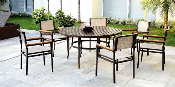 Mesa de jantar em alumínio Brescia