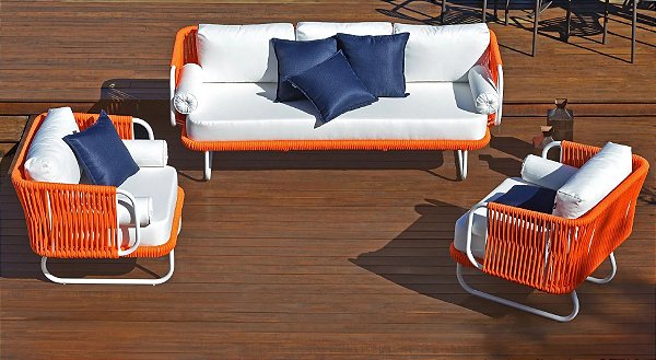 Conjunto de Sofá 4 lugares e 2 Poltronas Reggio