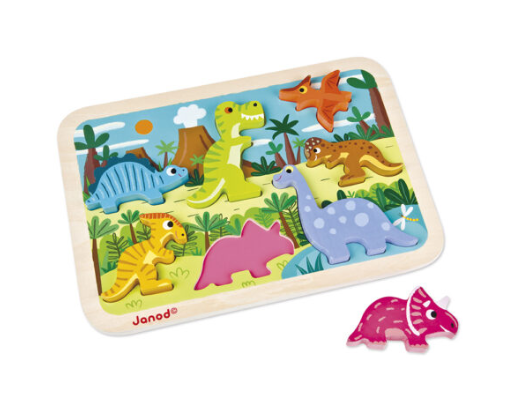 Encaixa-formas dinossauros 8 peças – Janod