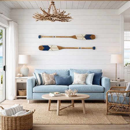 Remo Decorativo Azul Marinho 130 cm Decoração Náutica Praia