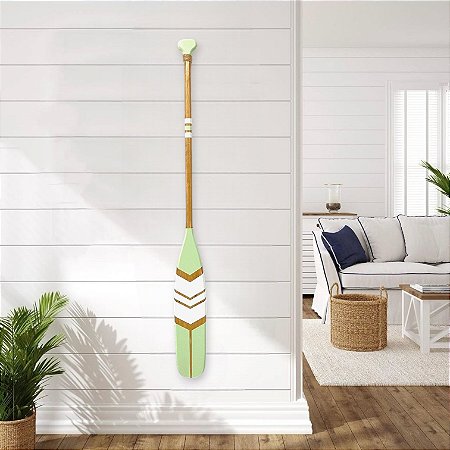 Remo Decorativo Verde Pastel 100 cm Decoração de Parede em madeira para Casa de Praia e Náutica