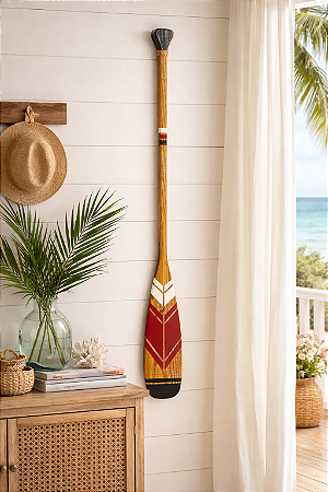 Remo Decorativo Canadense Ponta Preta 100 cm Decoração de Parede em madeira para Casa de Praia e Náutica