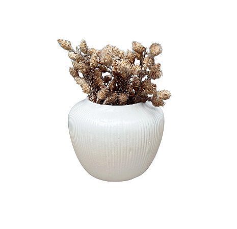 Vaso Decorativo Lines em Cerâmica Branco