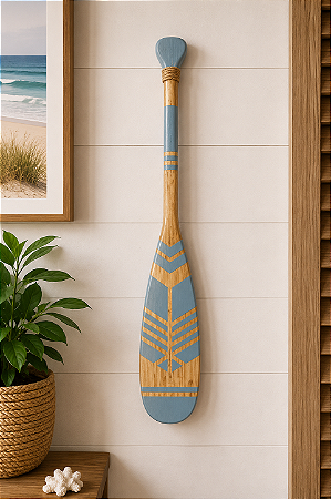 Remo Decorativo Canadense Azul Pastel 55 cm Decoração de Parede em madeirapara Casa de Praia e Náutica