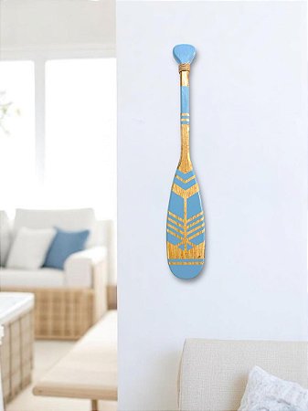Remo Decorativo Canadense Azul Pastel 55 cm Decoração de Parede em madeirapara Casa de Praia e Náutica
