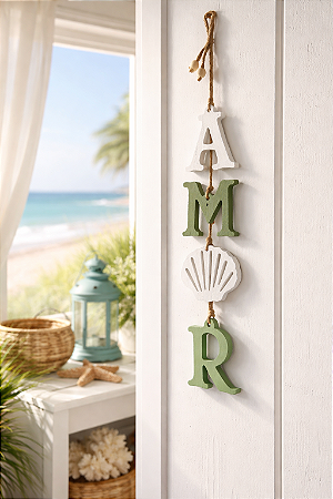 Penduricalho Amor Verde Decoração em Madeira