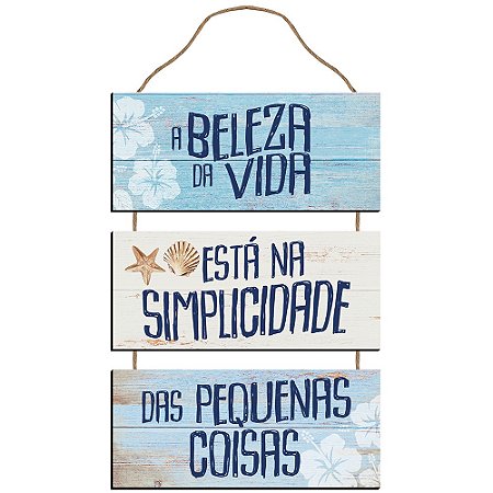 Placa Decorativa Náutica -  A Beleza da Vida