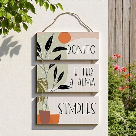 Placa Decorativa - Bonito é Ter