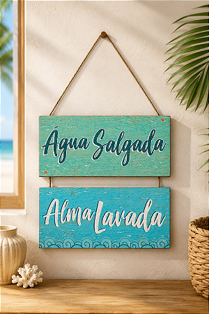 Placa Decorativa Náutica - Água Salgada