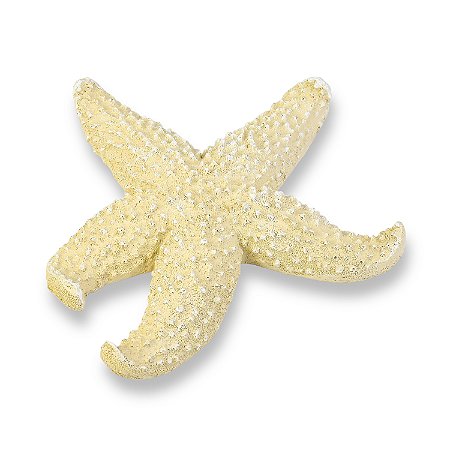 Estrela Decorativa De Mesa  Bege em Resina 16 Cm