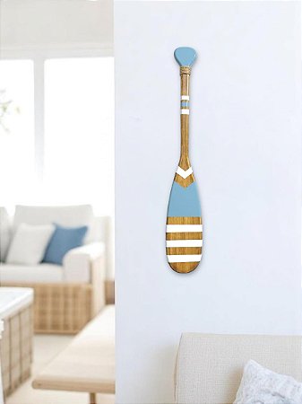 Remo Decorativo Azul Claro Listras 55 cm Decoração Náutica Praia