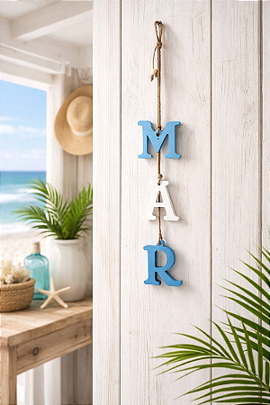 Enfeite Penduricalho MAR Azul e Branco