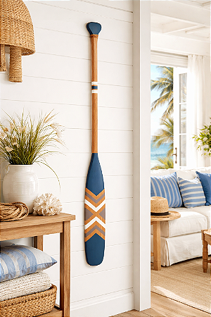 Remo Decorativo Azul Marinho com Cinza 100 cm Decoração Náutica Praia