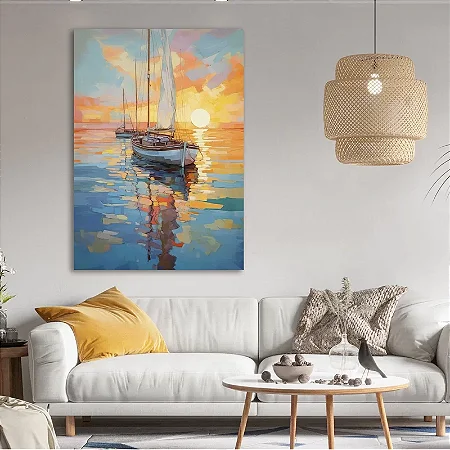 Quadro Telas Decorativas Grande Caravelas - 60x90cm