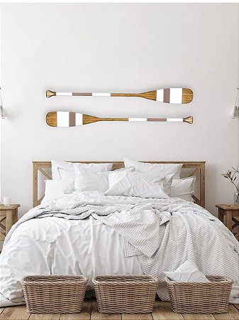 Remo Decorativo Marrom e Branco 130 cm Decoração Náutica Praia