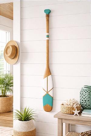 Remo Decorativo Turquesa 130 cm Decoração de Parede em madeira