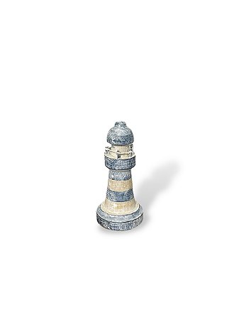 Enfeite Farol Azul Pátina 12 cm Decoração Náutica de Mesa