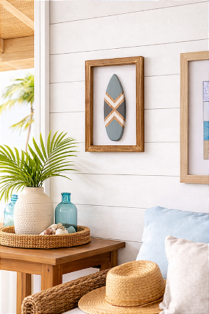 Quadro Prancha Azul Decoração Náutica de Parede