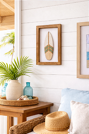 Quadro Prancha Verde Decoração Náutica de Parede