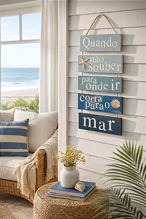 Placa Decorativa Náutica - Quando Não Souber - 29 X 60Cm