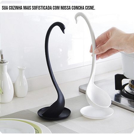 Concha Cisne Branco para Sopas com Suporte