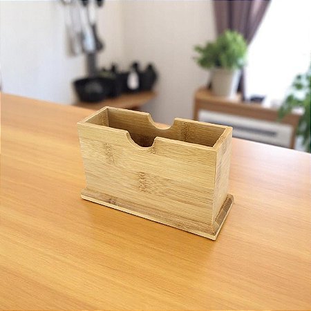 Porta Guardanapos De Bambu 16x6cm Quadrado