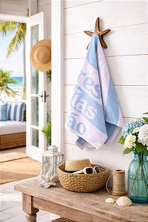 Cabideiro Estrela Furinhos em Madeira Decoração Náutica Praia