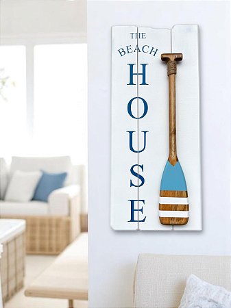 Quadro Decorativo The Beach House Azul Decoração de Praia