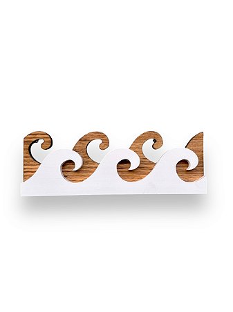 Enfeite Decorativo de Mesa Onda Marrom 40 cm Decoração de Praia em madeira
