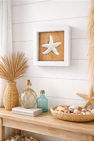 Quadro Estrela Branca de Resina Decoração Náutica de Parede