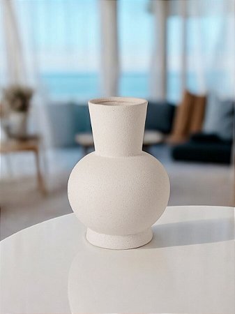 Vaso Decorativo Off White Grande em Cerâmica
