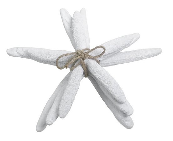 Trio de Estrelas Brancas Decorativas De Mesa em Resina 16 Cm