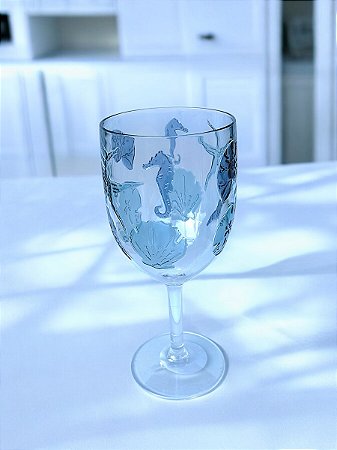 Taça Acrílico Fundo do Mar Decoração Náutica Praia