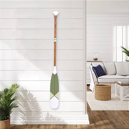 Remo Decorativo Ponta Branca e Verde 100 cm Decoração Náutica Praia