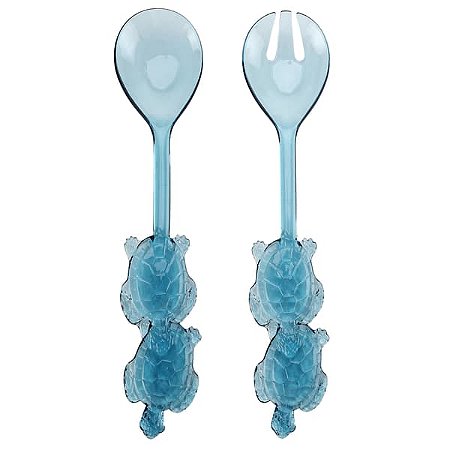 Kit Pegador de Salada Tartaruga Azul em Acrílico
