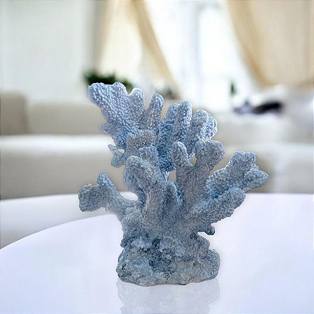 Enfeite Coral Azul em Resina 22,5x20x12