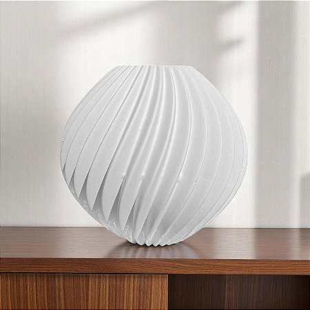 Vaso Decorativo Aura Branco 16x17 em Cerâmica