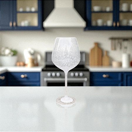 Taça Para Vinho Transparente Bolhas em Acrílico