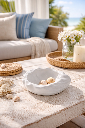 Concha Branca em Cerâmica 15 cm