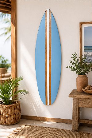 Prancha Náutica Azul Pastel 130cm Decoração de Parede em Madeira