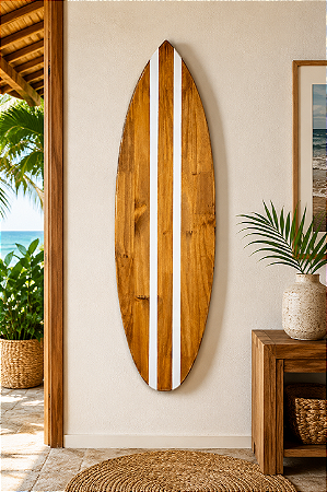 Prancha Náutica Madeira e Branco 130cm Decoração de Praia