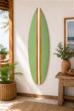 Prancha Náutica Verde 130cm Decoração de Parede em Madeira