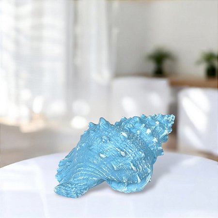 Enfeite Concha Azul Claro em Cerâmica 17,5x11,5x