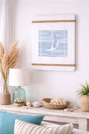 Quadro Decorativo Baleia em Madeira Decoração Náutica Praia
