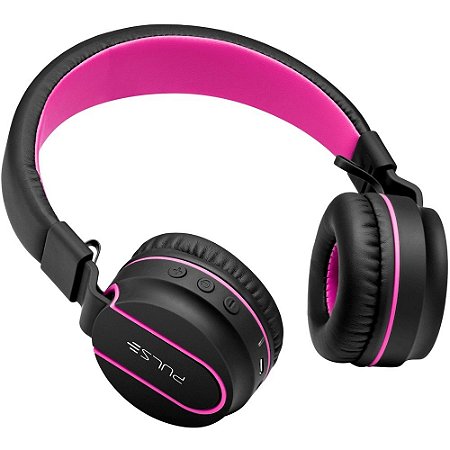 Headphone Fun Bluetooth Preto e Rosa - Pulse - PH216