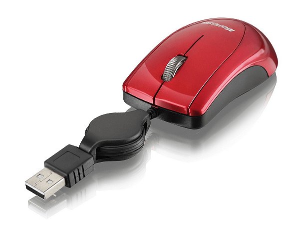 Mini Mouse Retrátil USB Red Multilaser - MO163