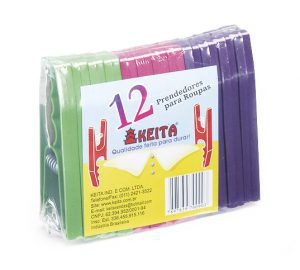 Prendedor de roupa plástico com 12 unidades Keita