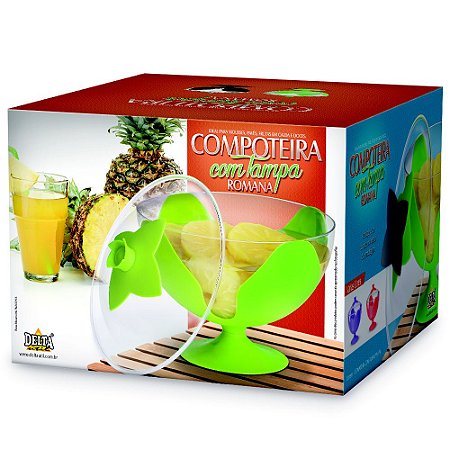 Compoteira Romana Branca com Tampa Delta Util